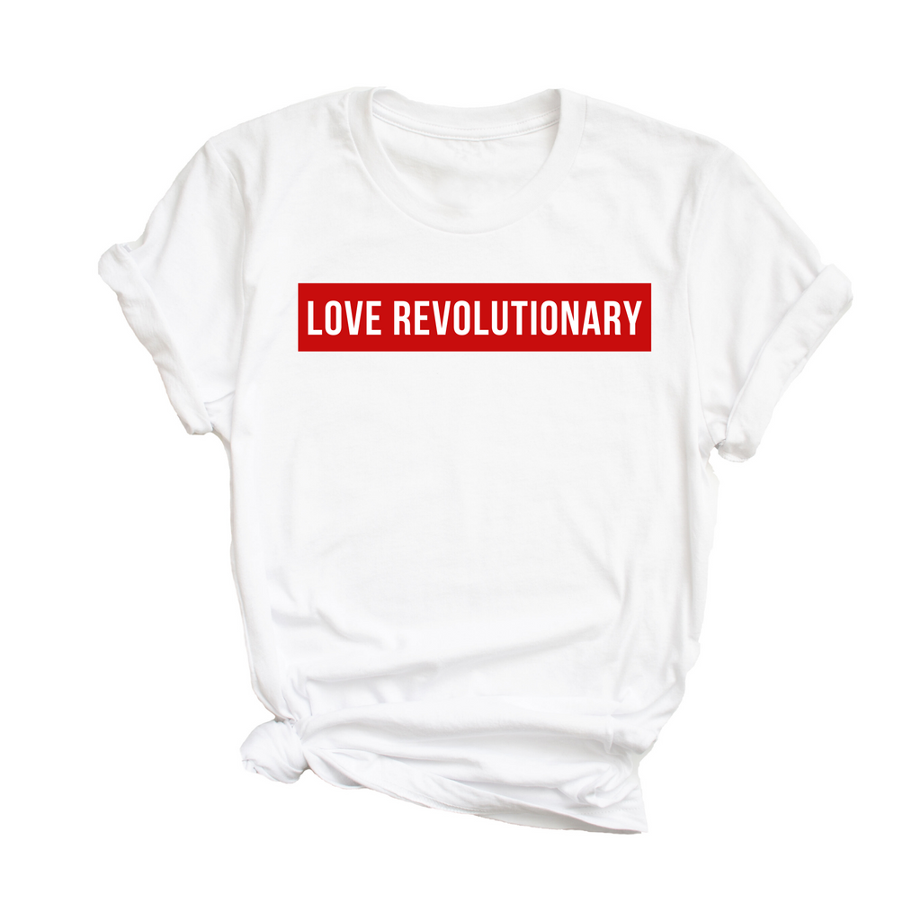 Love Revolutionary (Bar) Unisex T-Shirt- White