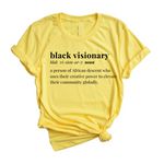 Black Visionary Unisex T-Shirt- Yellow