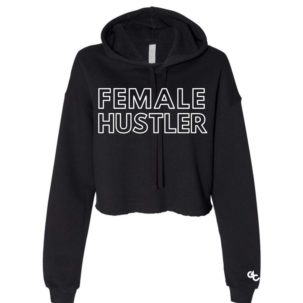 Female Hustler Cropped Hoodie - Black