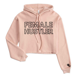 Female Hustler Cropped Hoodie - Peach
