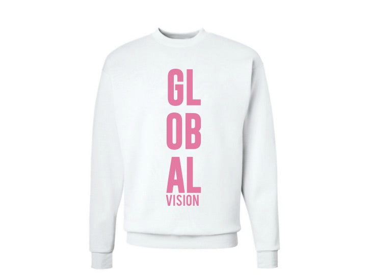 Global Vision Unisex Sweatshirt- WHITE
